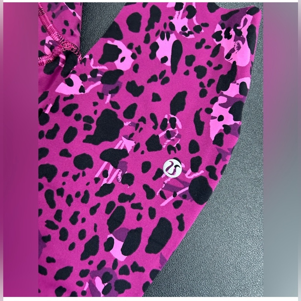 Lululemon Base Pace High-Rise Tight Leggings Magenta Pink Black Leopard- SZ 2 - Picture 9 of 13